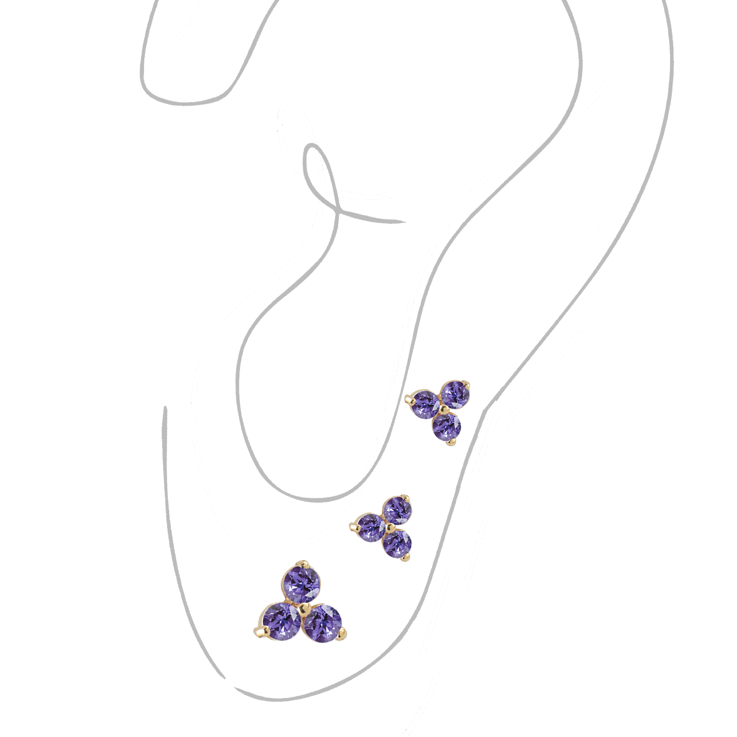 Set di Orecchini Trifoglio
