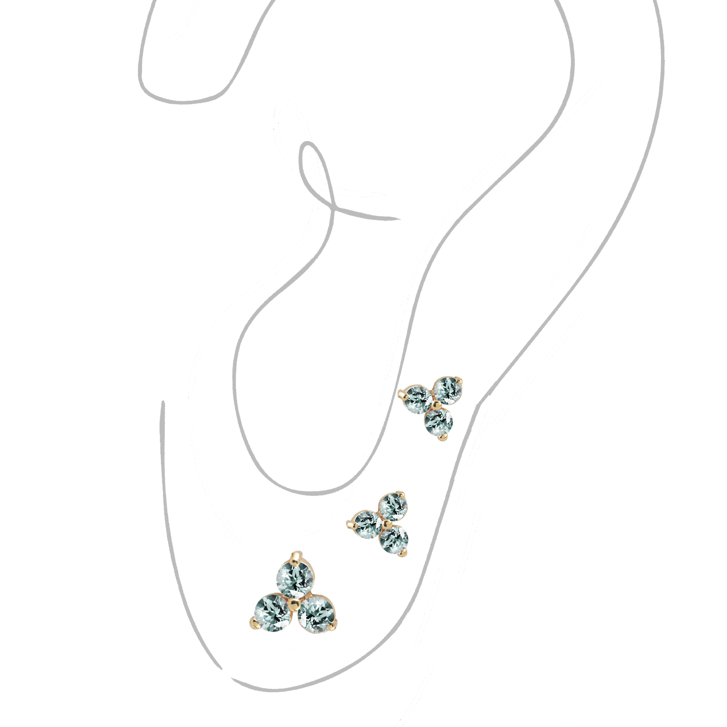 Set di Orecchini Trifoglio